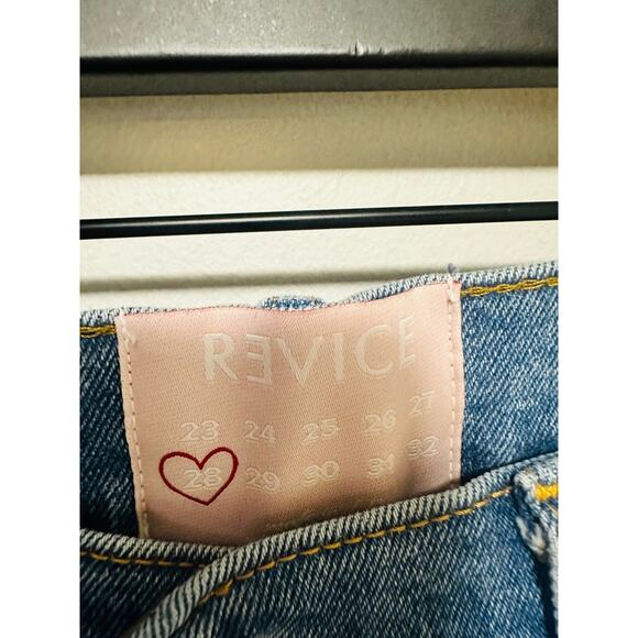 REVICE Women’s Uptown Medium Wash Denim High Waisted Star Patch Jeans size 28 - Picture 6 of 14